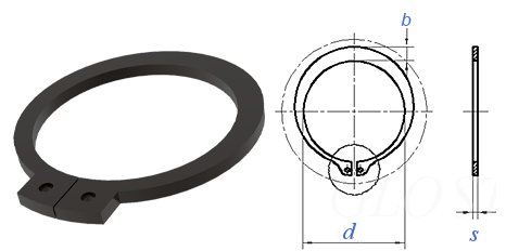 Кільце стопорне зовнішнє 40x1.75 мм, DIN 471, сталь / без покриття